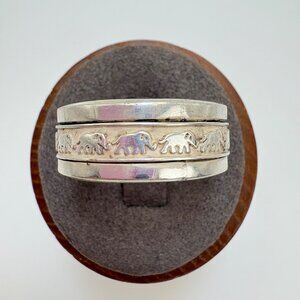 VTG Solid Sterling Silver 925 Elephant Design Spinner Band Ring Size 11.75
